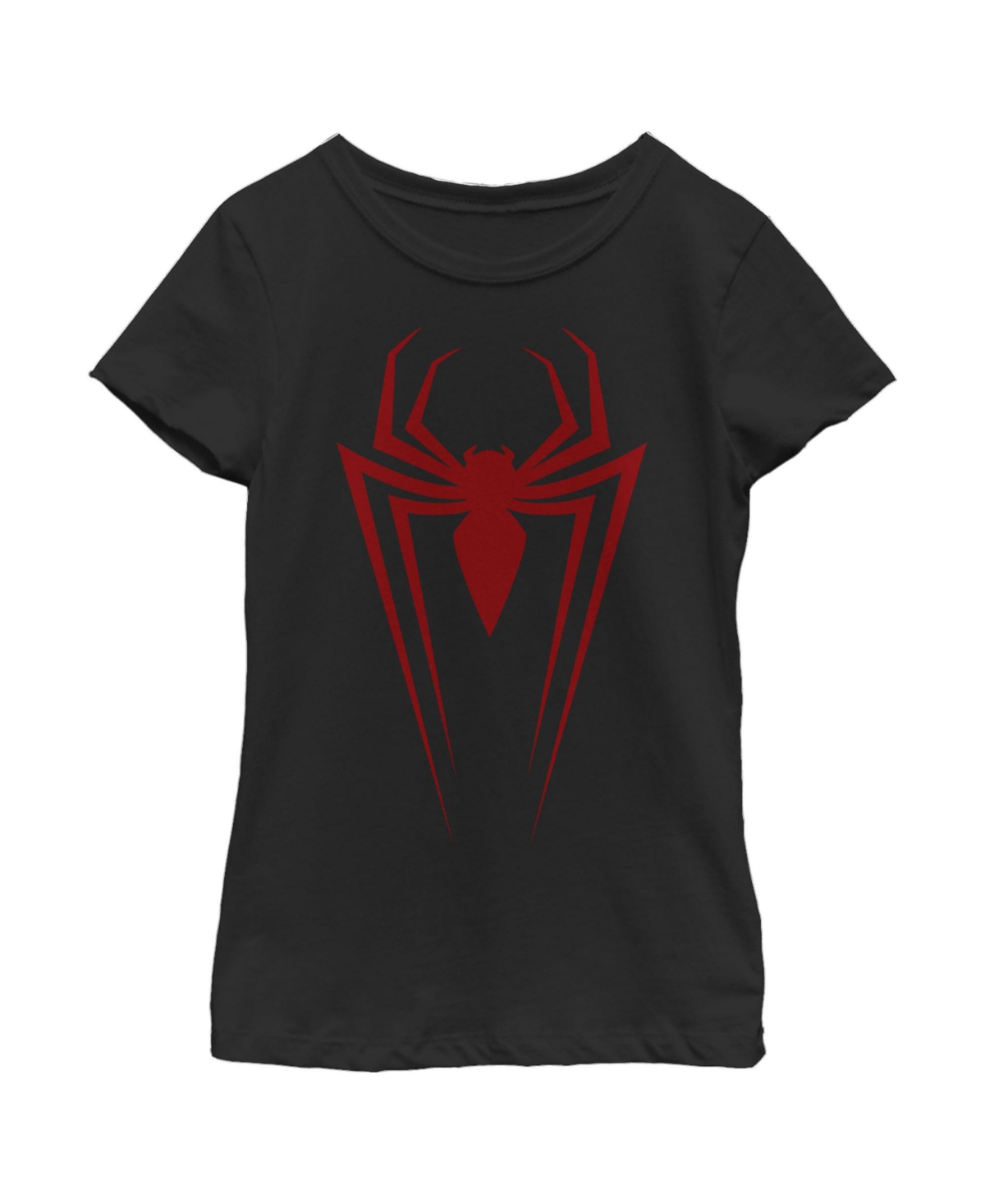 Marvel Girl's  Spider-man Icon Badge Child T-shirt In Black