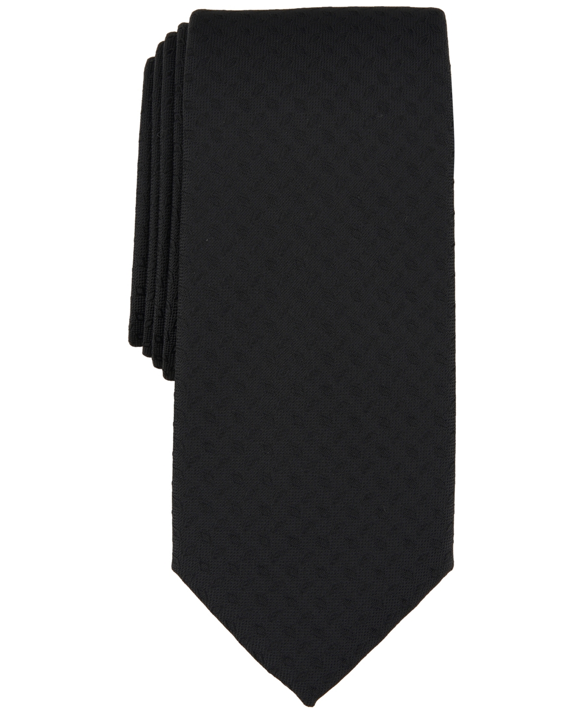 Alfani Men's Lunar Geo-print Solid Tie, Created For Macy's In Black