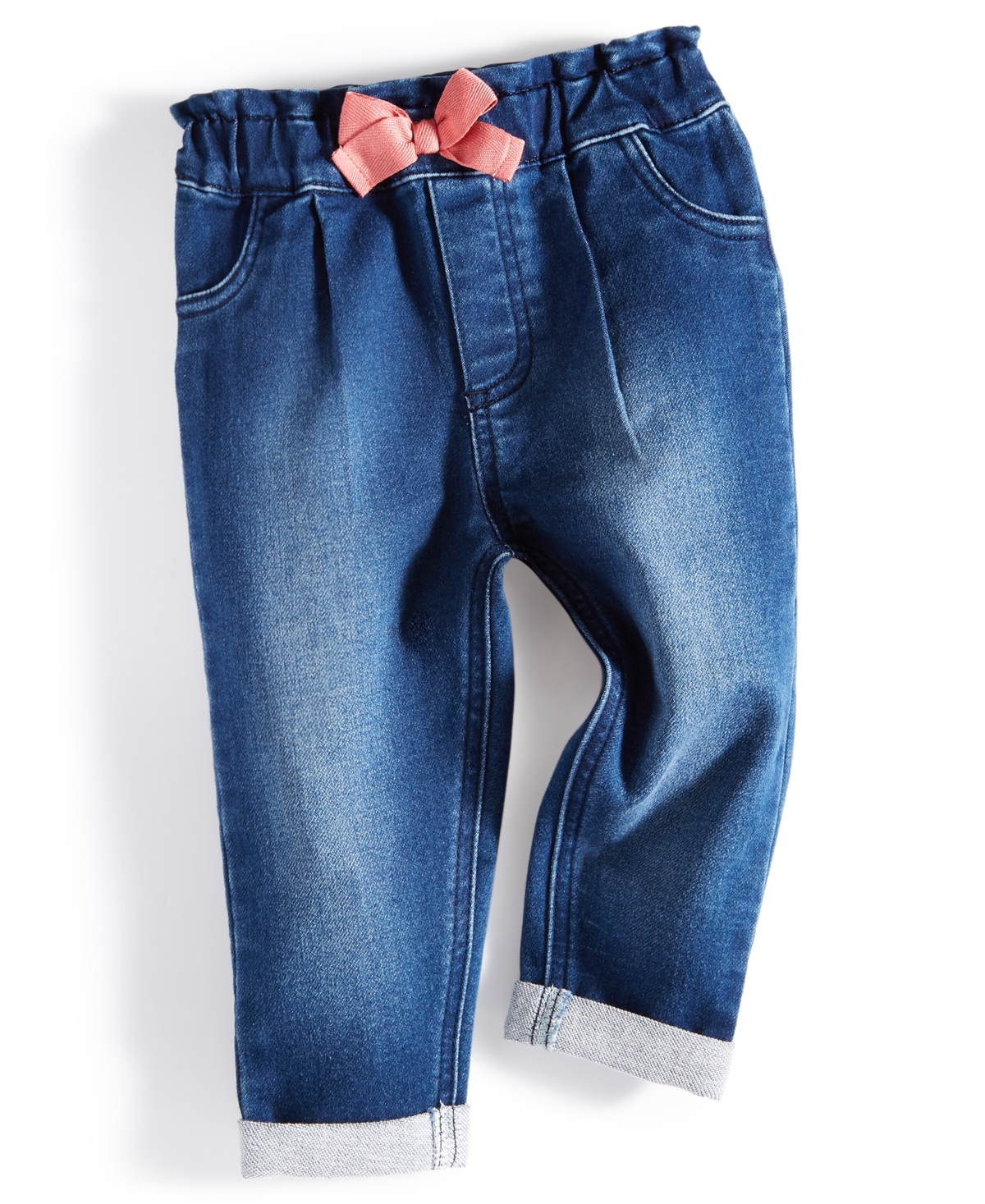 First Impressions Babies' Toddler Girls Bow Jeans, Created For Macy's In True Blue Wash