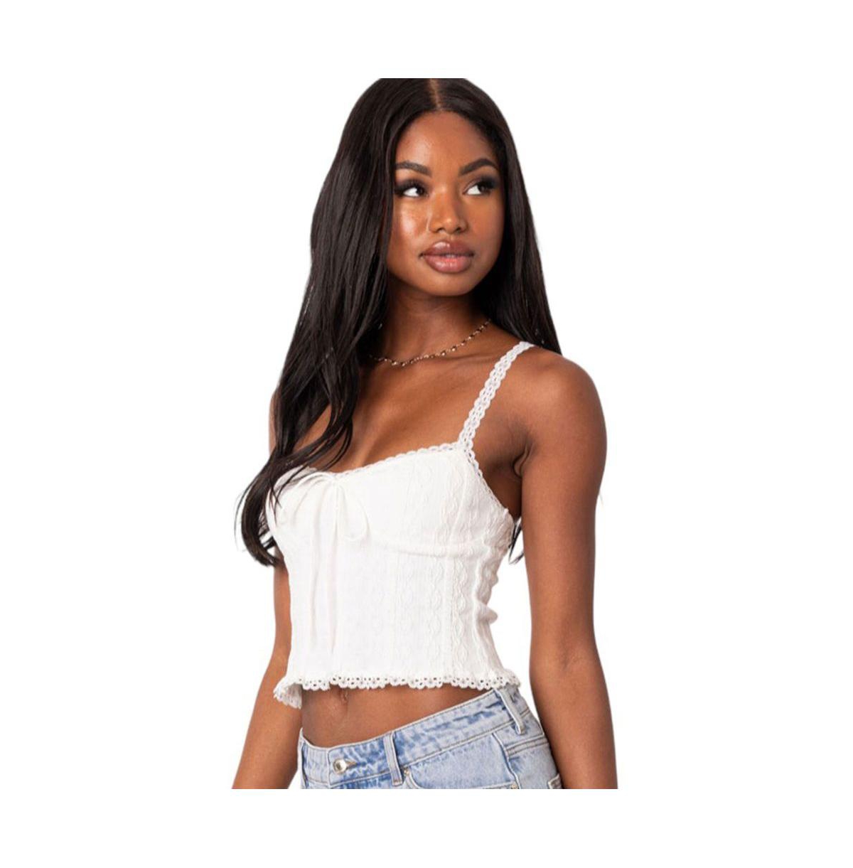 Edikted Women's Lacey Knit Tank Top