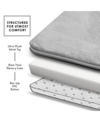 Ultra-Soft Plush Memory Foam Non-Slip Bath Rug, 17" x 24"