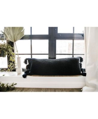 Braided Pom Pom Decorative Pillow, 14" x 36"