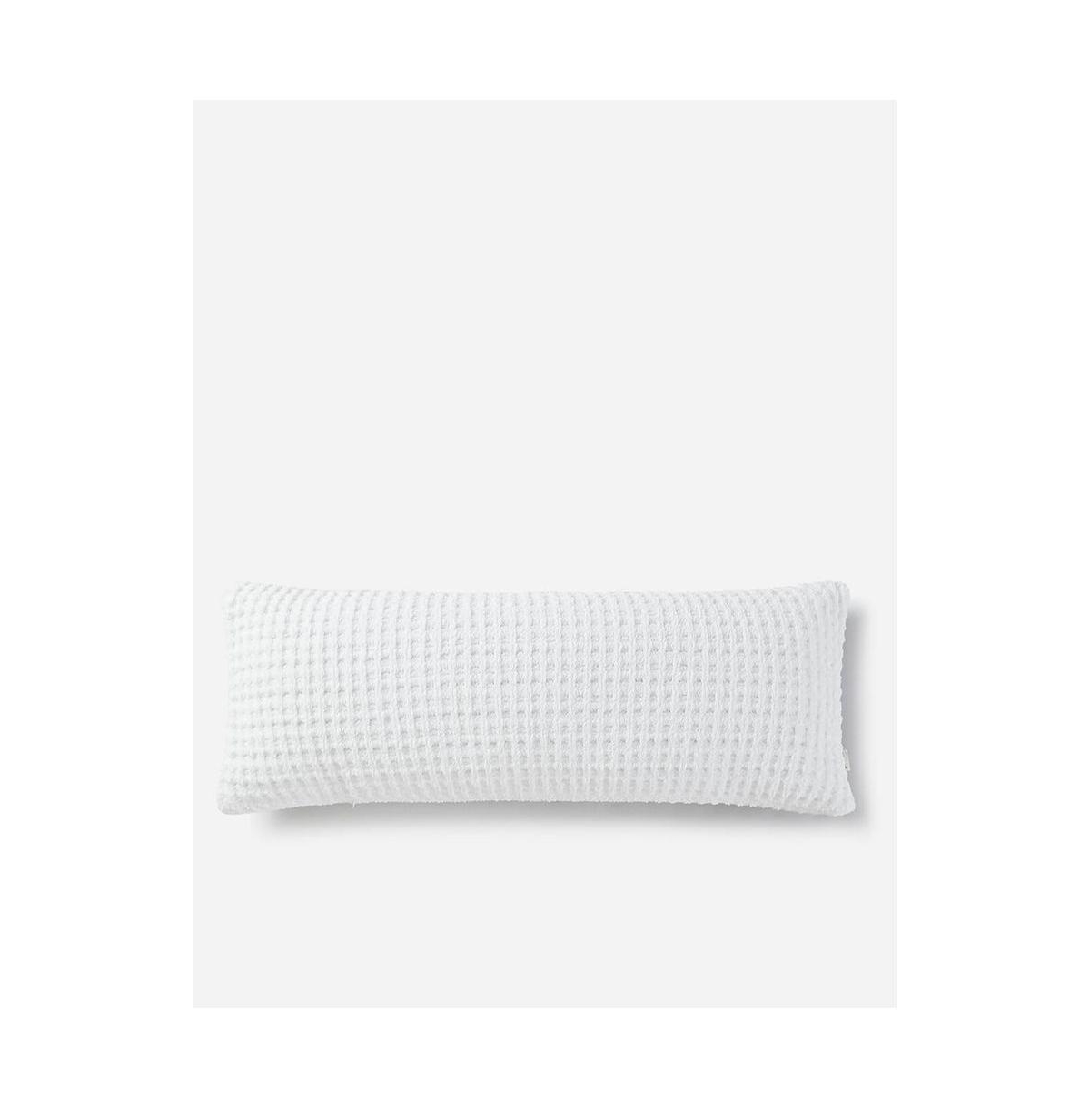 Sunday Citizen Snug Waffle Decorative Pillow, 14" X 36" In Clear White