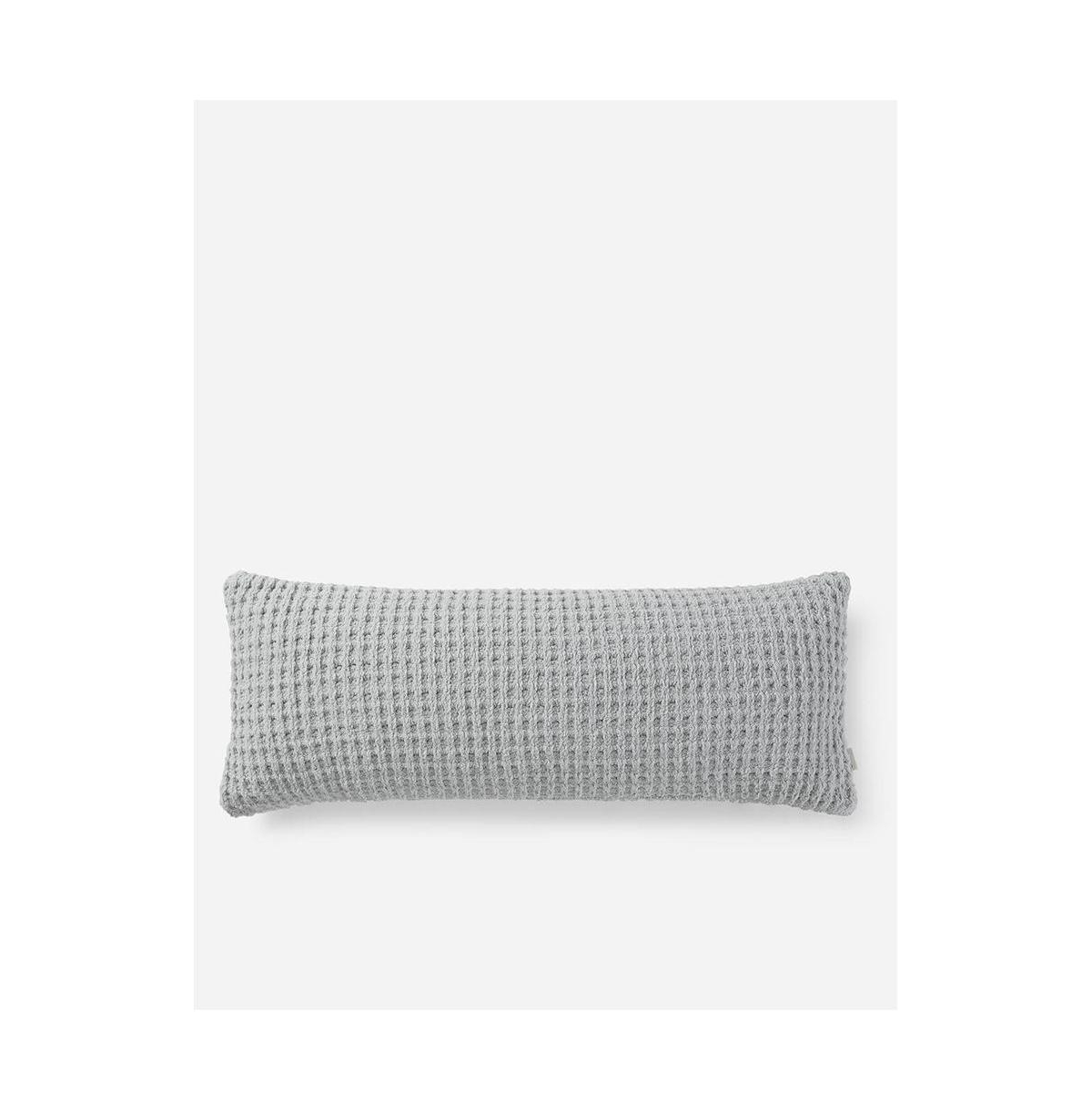 Sunday Citizen Snug Waffle Decorative Pillow, 14" X 36" In Cloud Gray