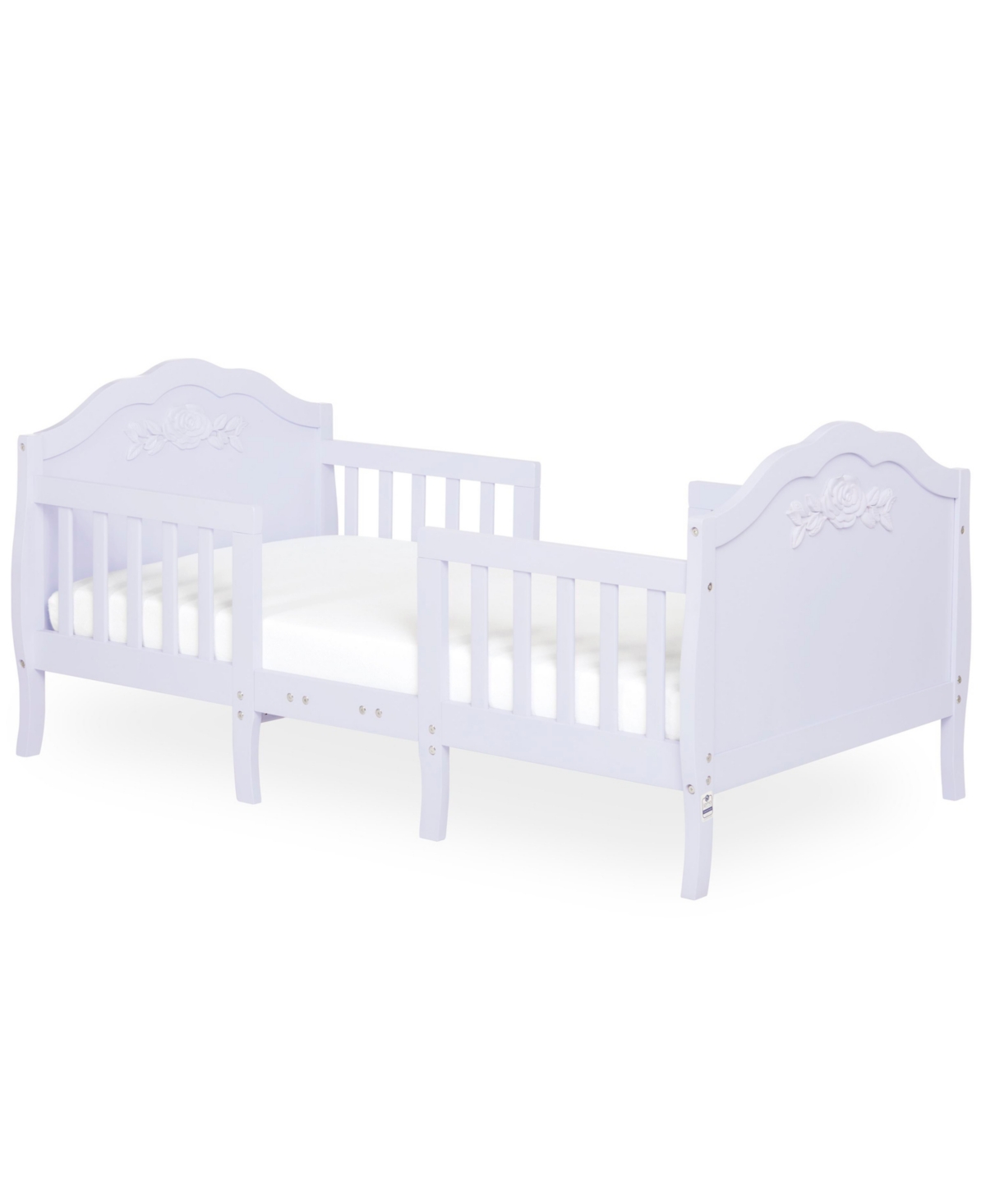 SweetPea Baby Rose 3-in-1 Convertible Toddler Bed, Greenguard Gold, Jpma, Safety Rails, Made of Sustainable New Zealand Pinewood