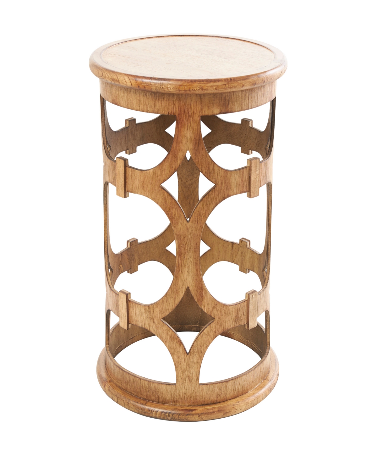 Rosemary Lane 24" Wood Open Frame With Circular Cut-outs Geometric Accent Table In Brown