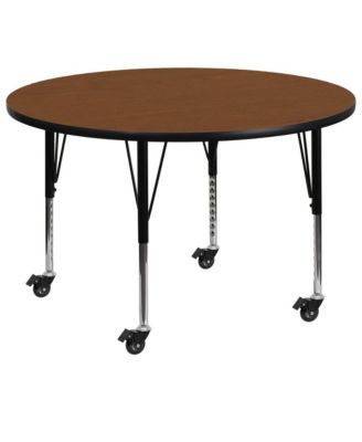 Mobile 42" Round Hp Laminate Adjustable Preschool Activity Table