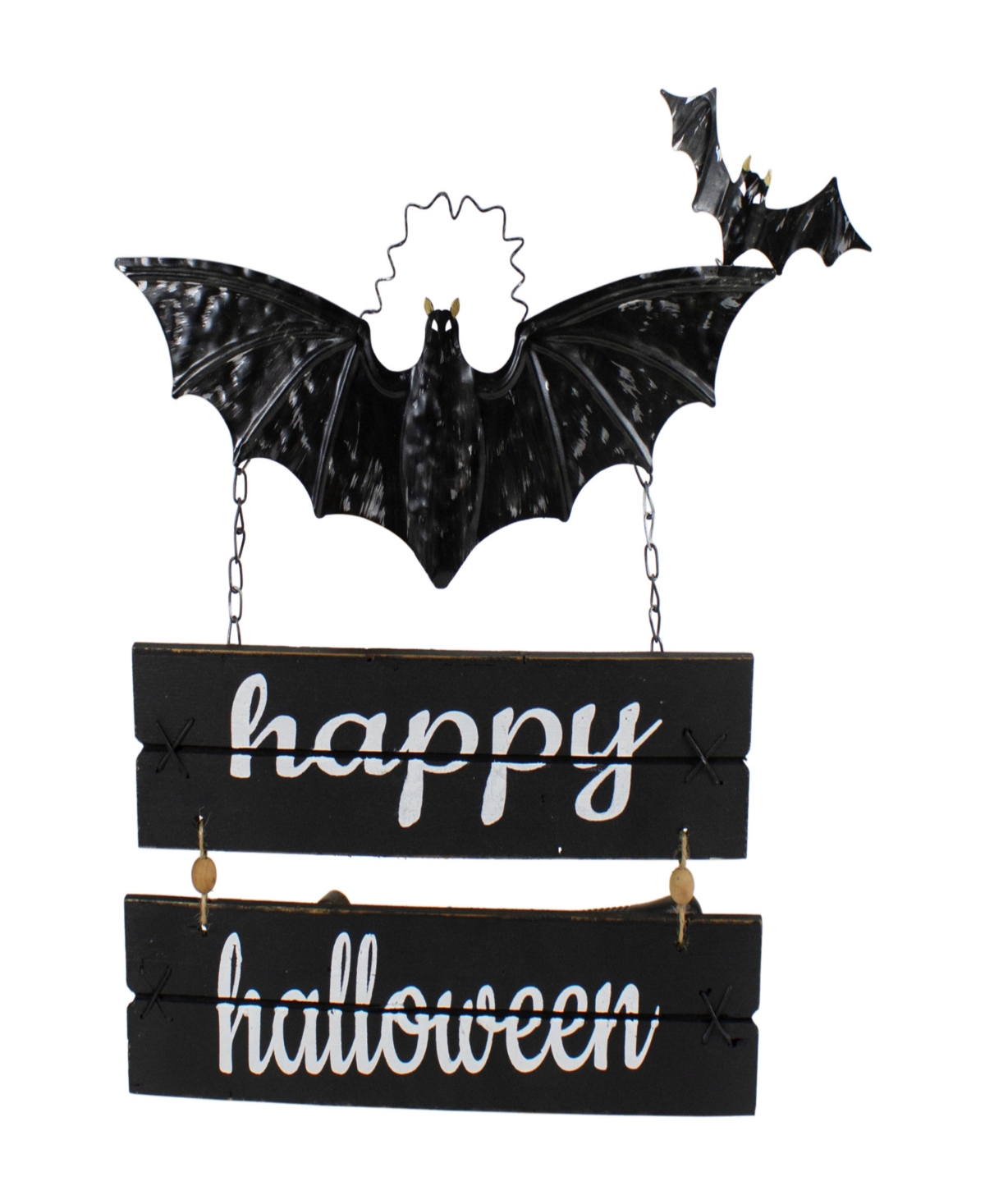 Northlight 17 Bat And Happy Halloween Metal Hanging Sign Wall Decor In Black