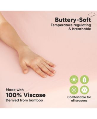 2-Pack Mini Crib Sheets, Pack and Play Sheets Fitted, Pack N Play Sheets, Organic Fitted Crib Sheet Cover