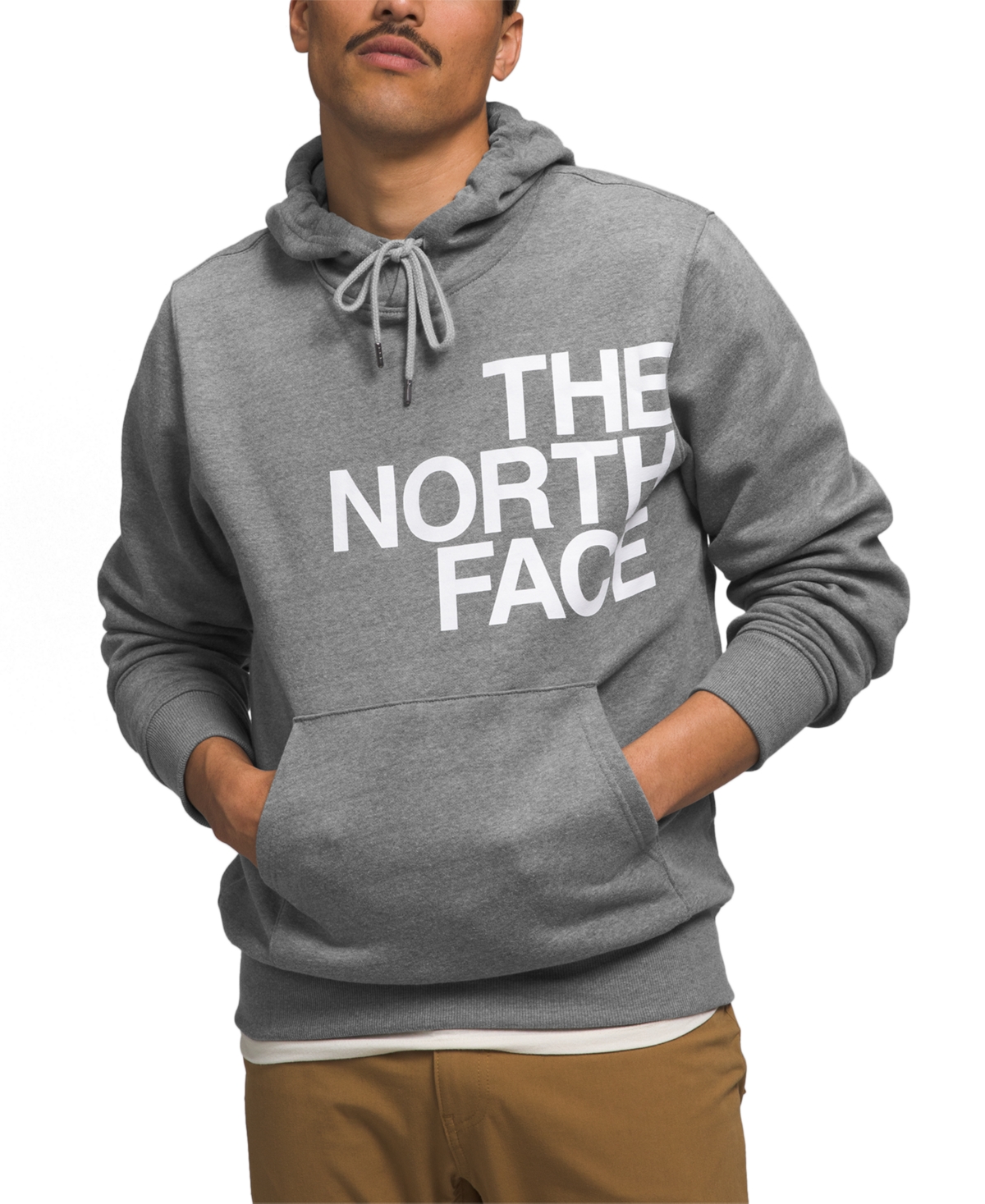 The North Face Mens Brand Proud Hoodie In Tnf Medium Grey Heather,tnf White