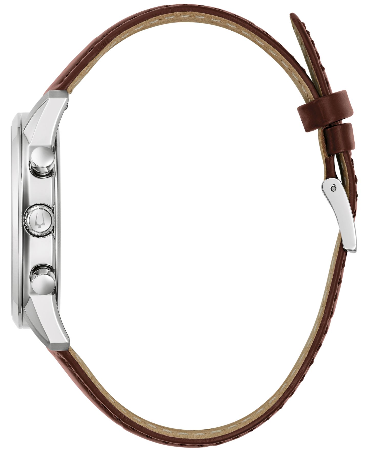 Мужские часы Bulova Chronograph Classic Sutton Brown Leather Strap Watch 41mm — фото 2