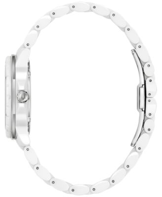 Women's Marine Star Marc Anthony Series A Diamond Accent White Ceramic Bracelet Watch 36mm
