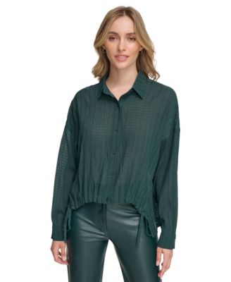 Calvin Klein - Women's Tie Hem Button Down Shirt