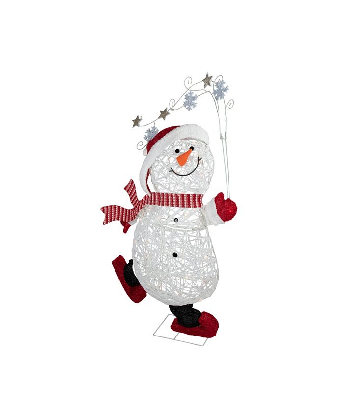 Northlight 56" Lighted Ice Skating Snowman Outdoor Decoration Macy's