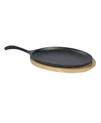2 Piece Cast Iron Oval Fajita Plate