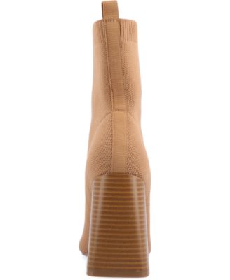 Women's Noralinn Knit Stacked Flared Heel Dress Booties