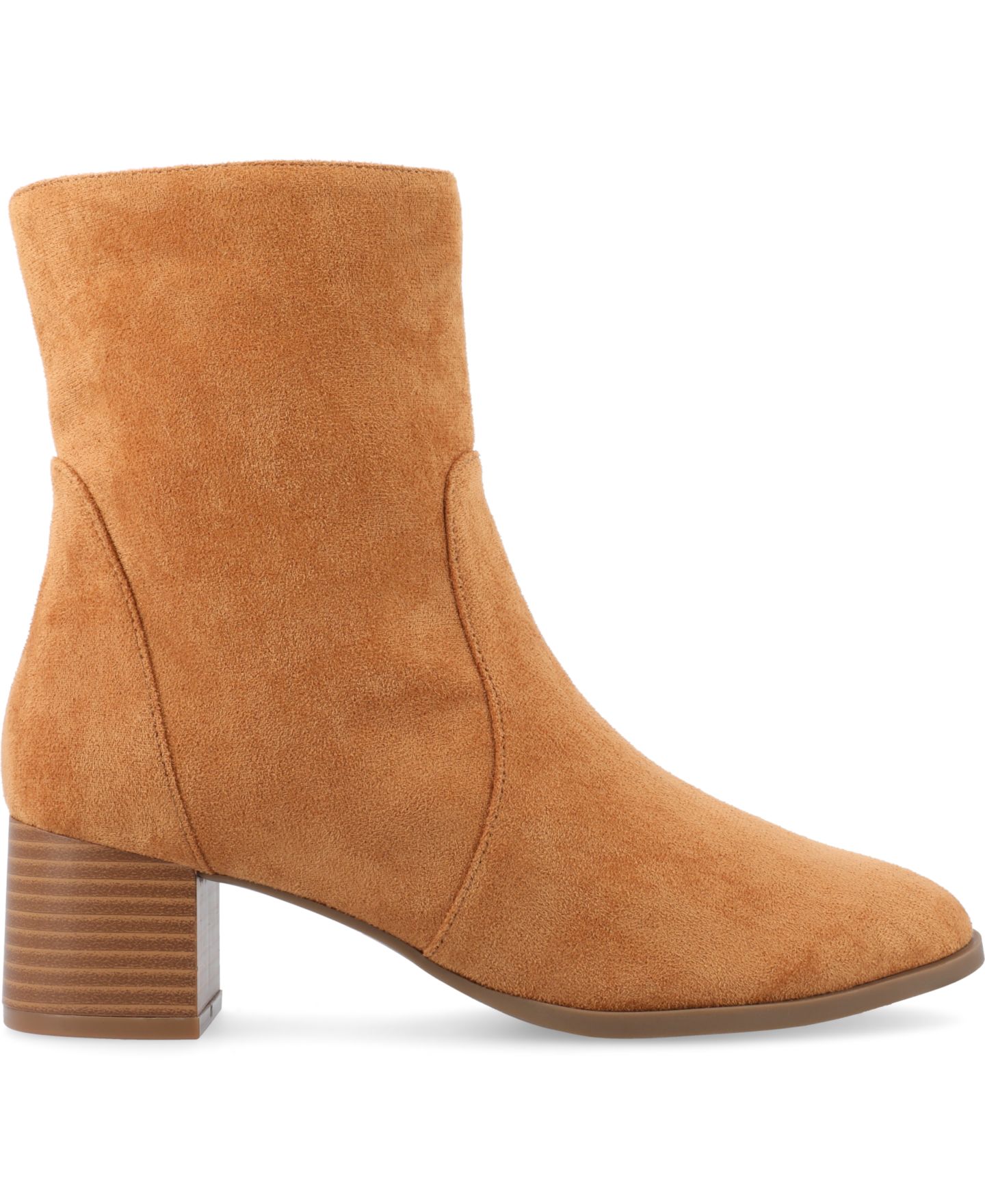 Женские ботинки Journee Collection Hayven Block Heel Almond Toe Booties, цвет: Коньячный — фото 2