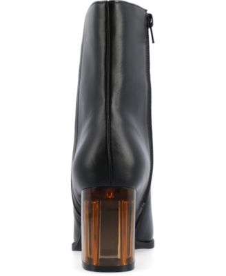 Women's Clearie Tru Comfort Foam Transparent Block Heel Square Toe Boot