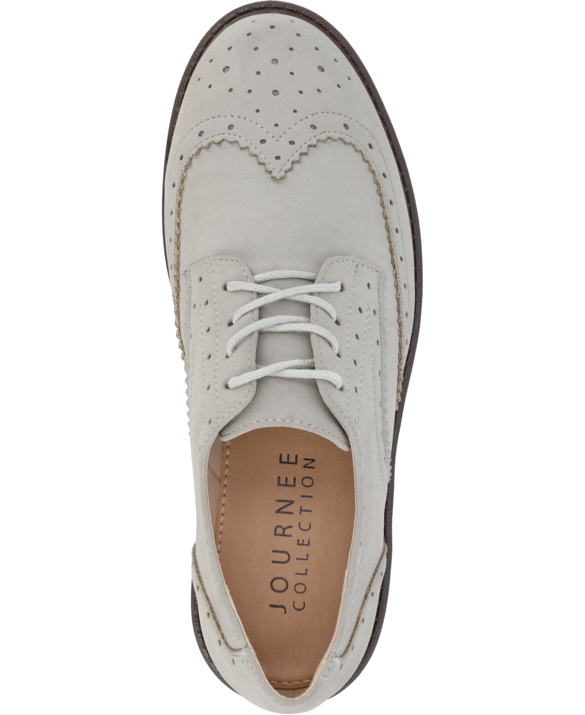 Journee Collection Women's Claudiya Wingtip Oxford Lug Sole Flats