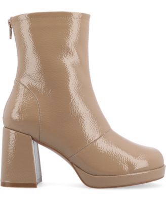 Women's Aylani  Foam Crinkle Patent Faux Leather Platform Boots