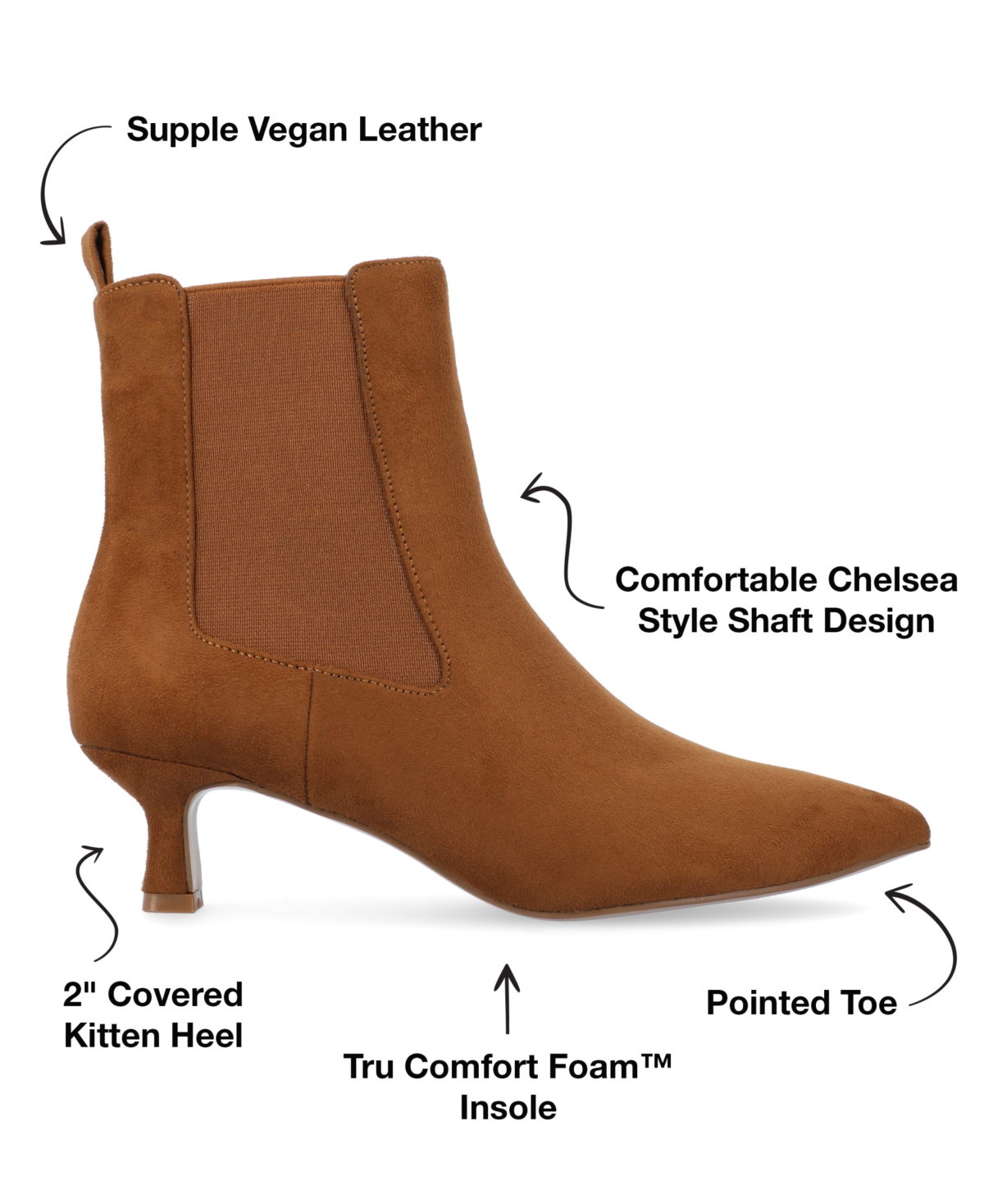 Journee Collection Women's Tenlee Pointed Toe Kitten Heel Dress Booties