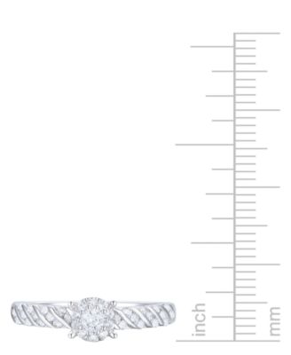 Diamond Halo Cluster Ring (1/3 ct. t.w.) in Sterling Silver