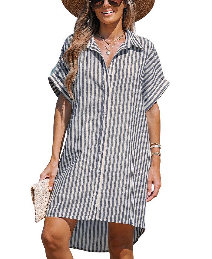 CUPSHE Women's Striped Mini Shirt Beach Dress Macy's