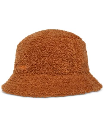 Steve Madden Sherpa Bucket Hat with Satin Lining and Embroidered Logo -  Macy's