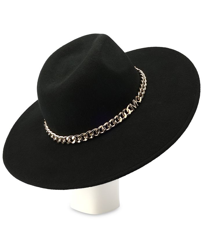 Michael Kors Women's Felted Wool Fedora with Chain Band Macy's