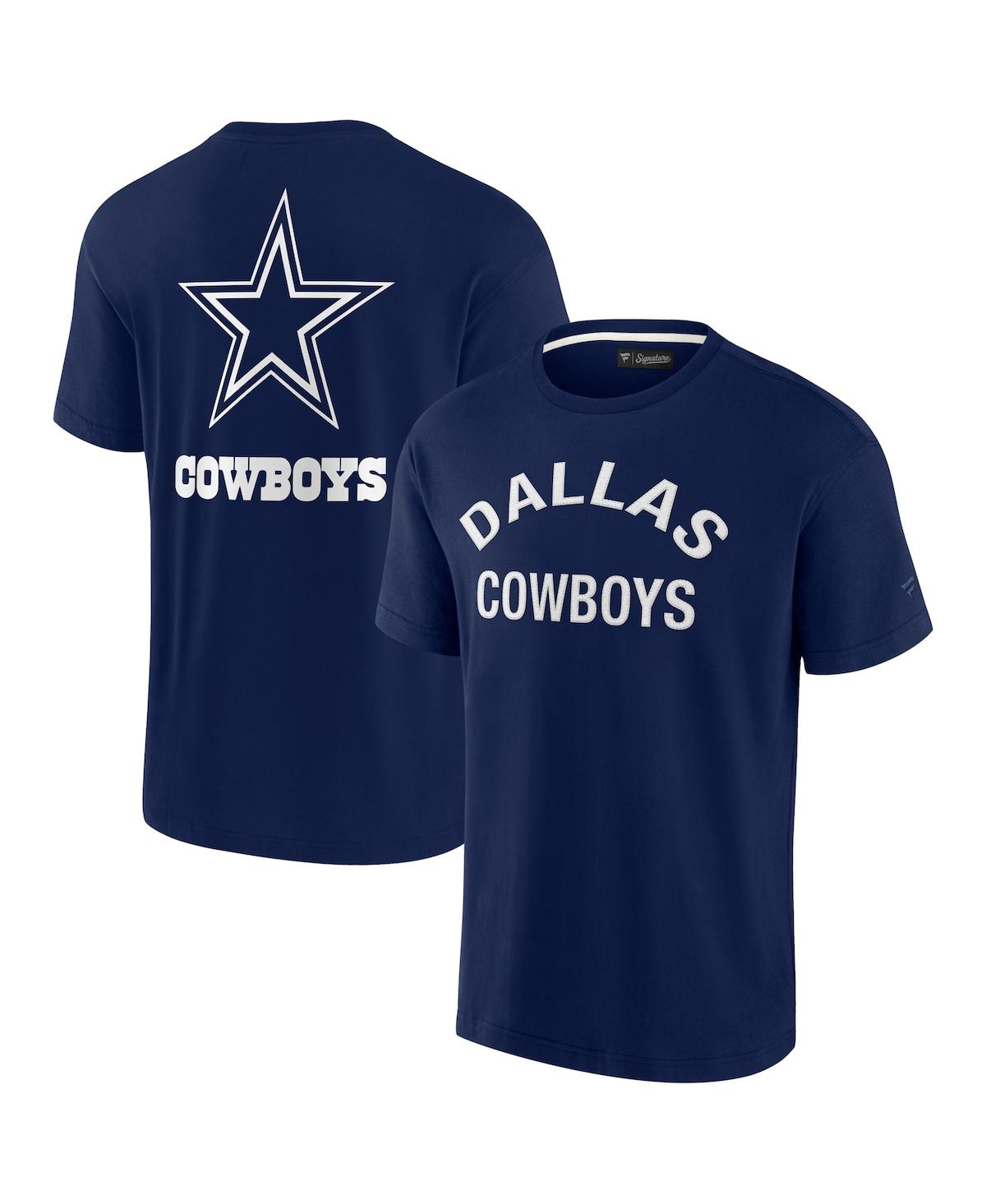 Shop Fanatics Signature Men's And Women's  Navy Dallas Cowboys Super Soft Short Sleeve T-shirt