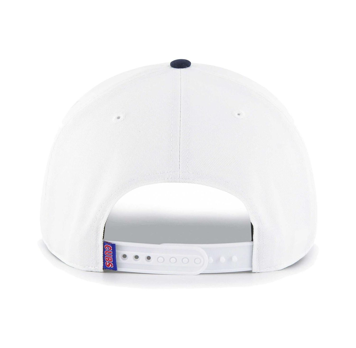Men's White Chicago Cubs Flag Script Hitch Snapback Hat