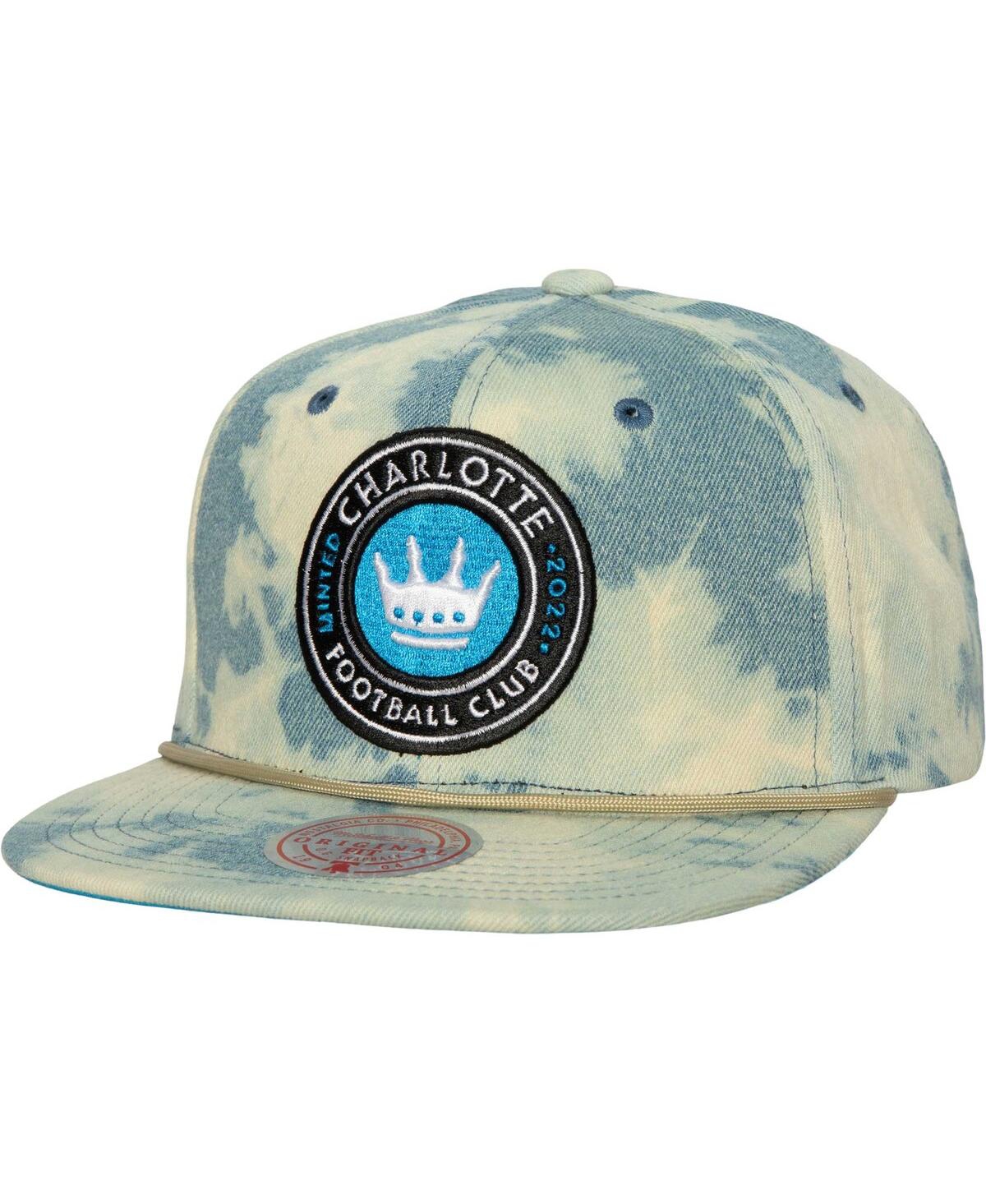 Mitchell & Ness Men's  Blue Charlotte Fc Acid Wash Snapback Hat