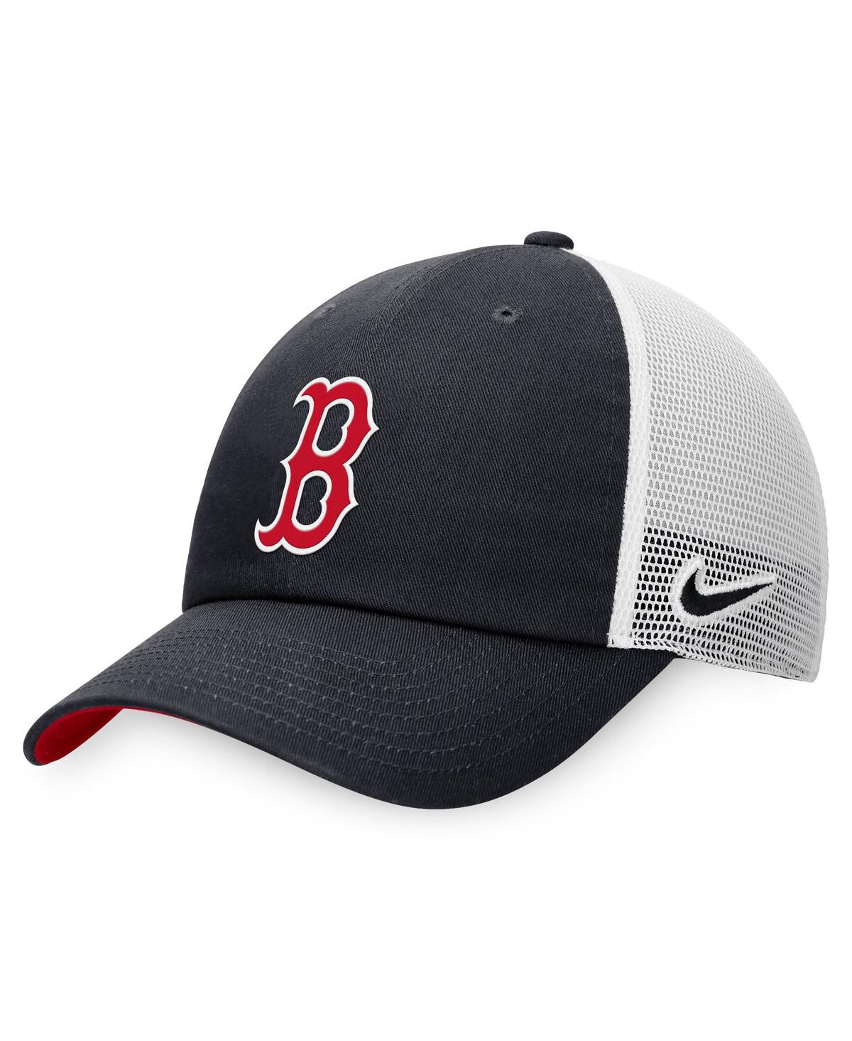 Nike Men's  Navy, White Boston Red Sox Heritage86 Adjustable Trucker Hat In Navy,white
