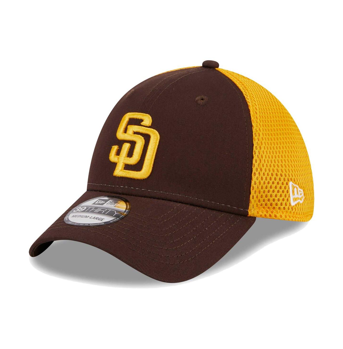 Мужская кепка New Era Brown San Diego Padres Team Neo 39THIRTY Flex Hat — фото 1