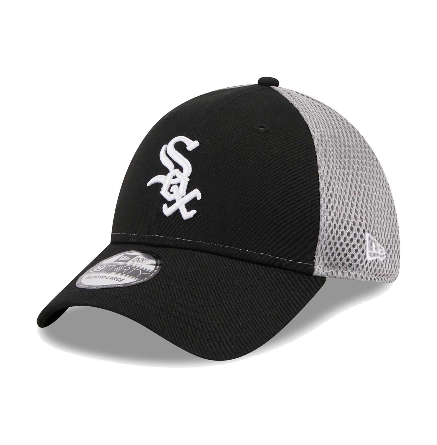 Мужская кепка New Era Black Chicago White Sox Team Neo 39THIRTY Flex Hat — фото 1