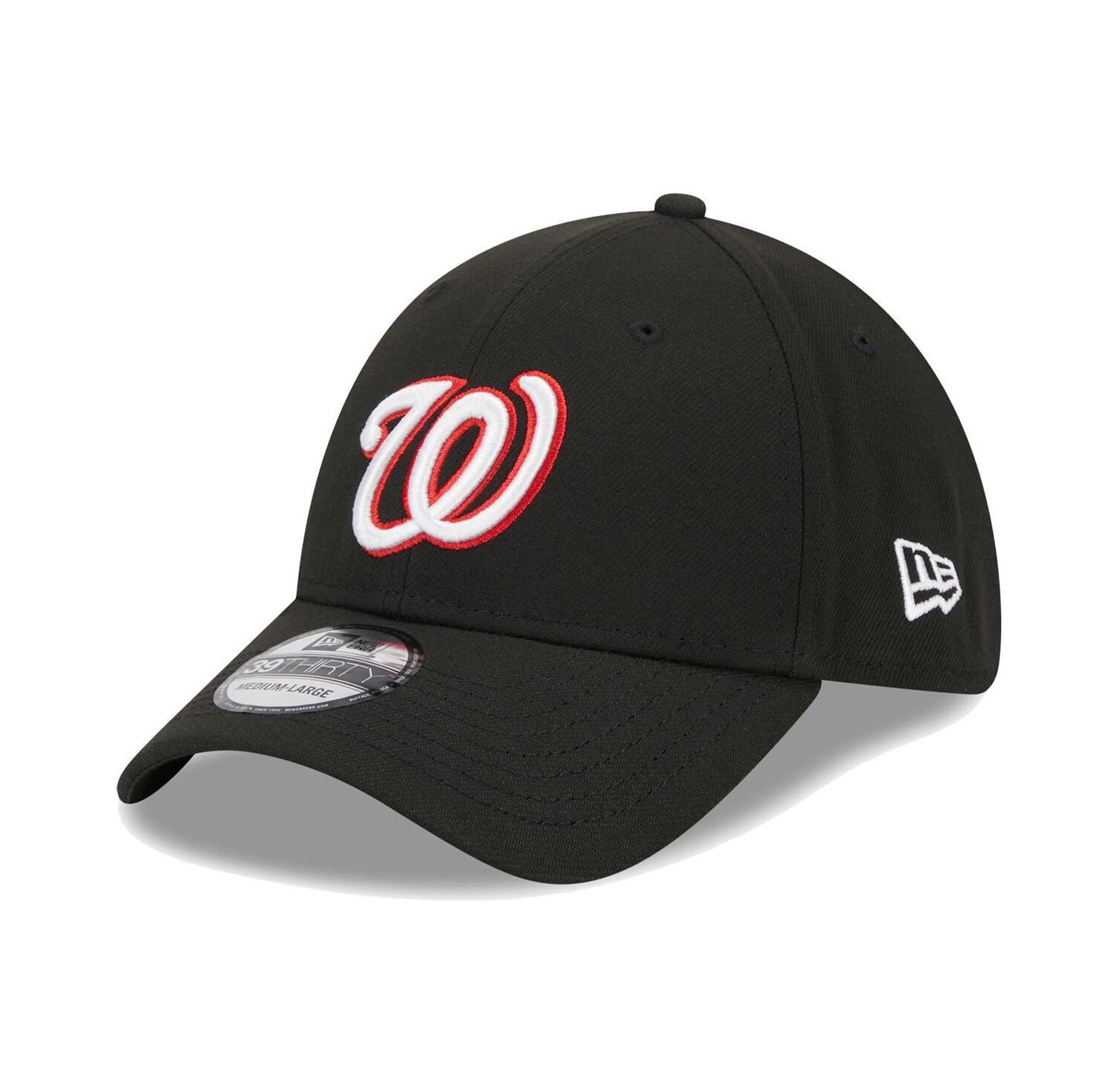 Men's Black Washington Nationals Logo 39THIRTY Flex Hat