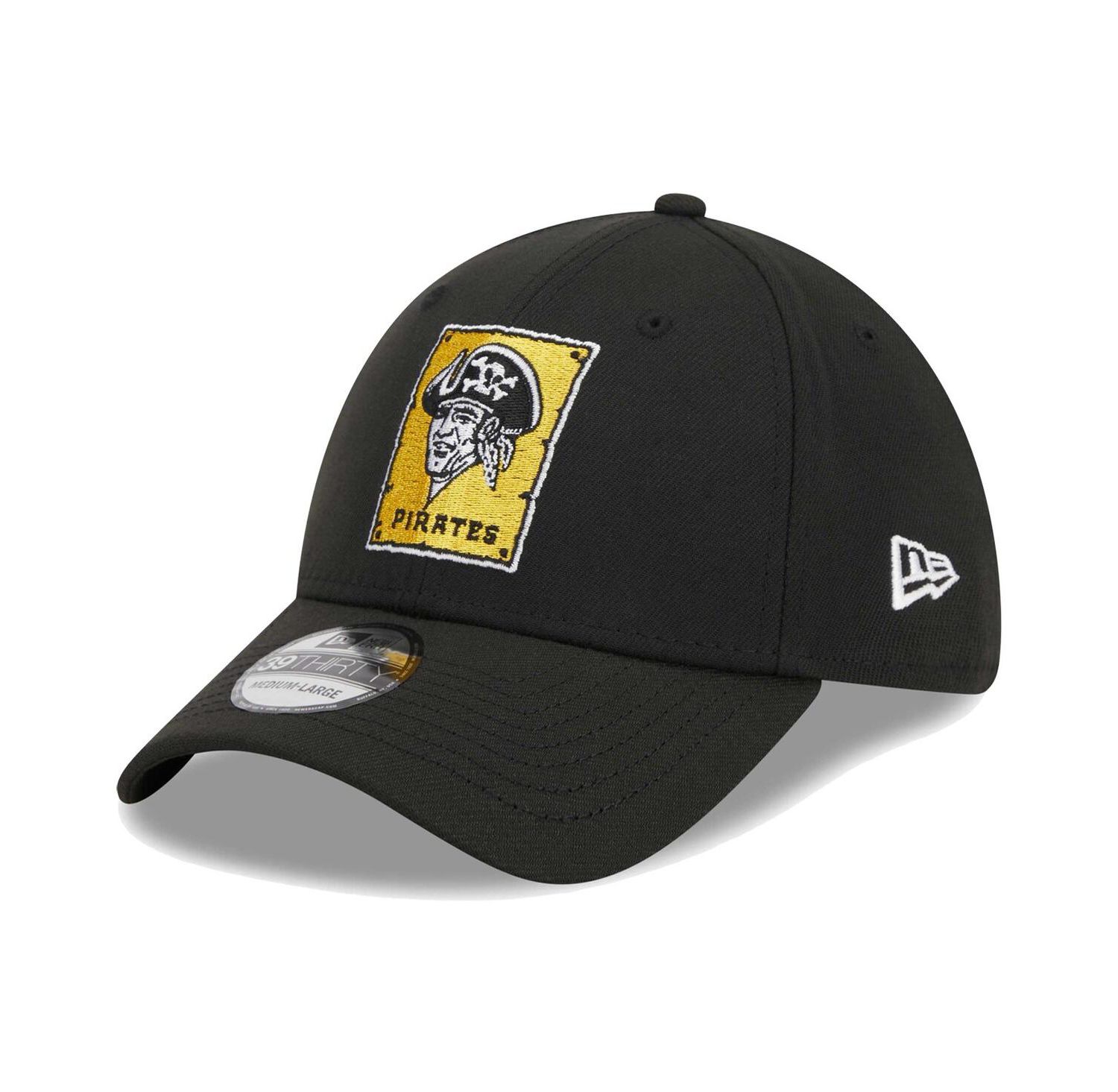 Men's Black Pittsburgh Pirates Logo 39THIRTY Flex Hat