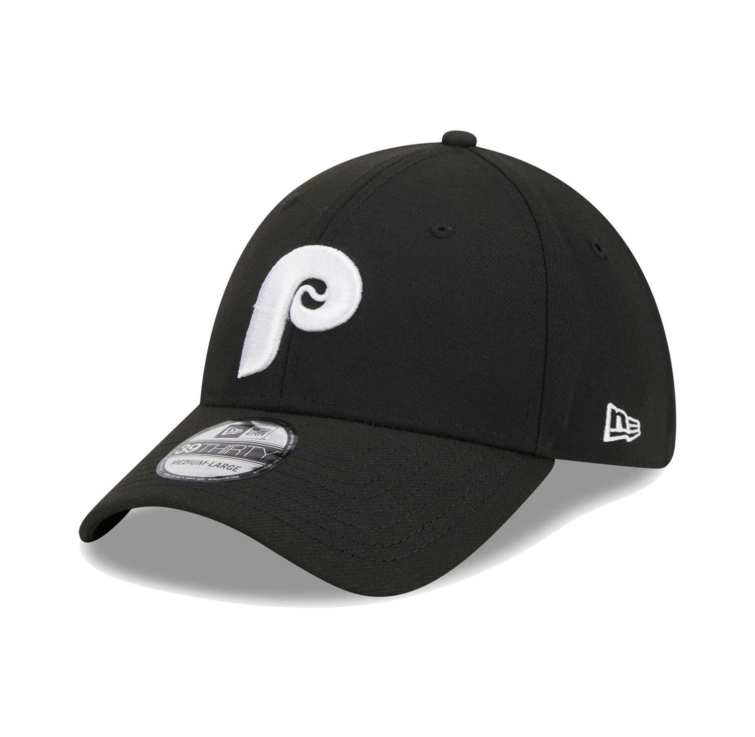 Men's Black Philadelphia Phillies Logo 39THIRTY Flex Hat