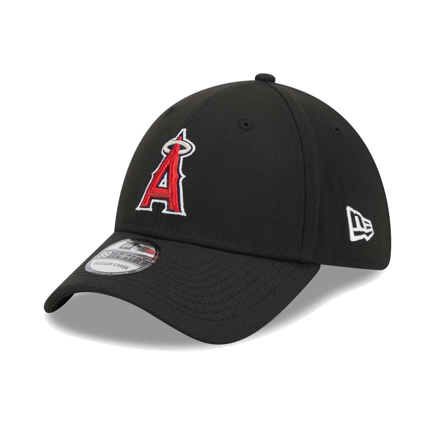Men's Black Los Angeles Angels Logo 39THIRTY Flex Hat