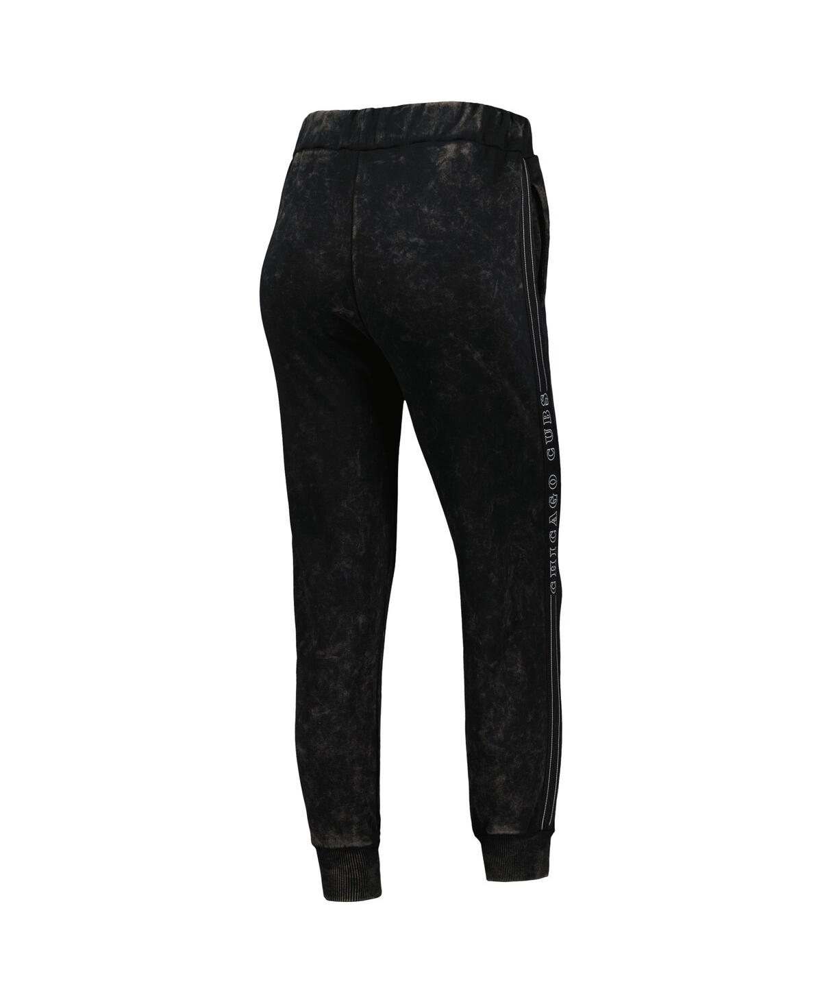Shop The Wild Collective Women's  Black Chicago Cubs Marble Jogger Pants