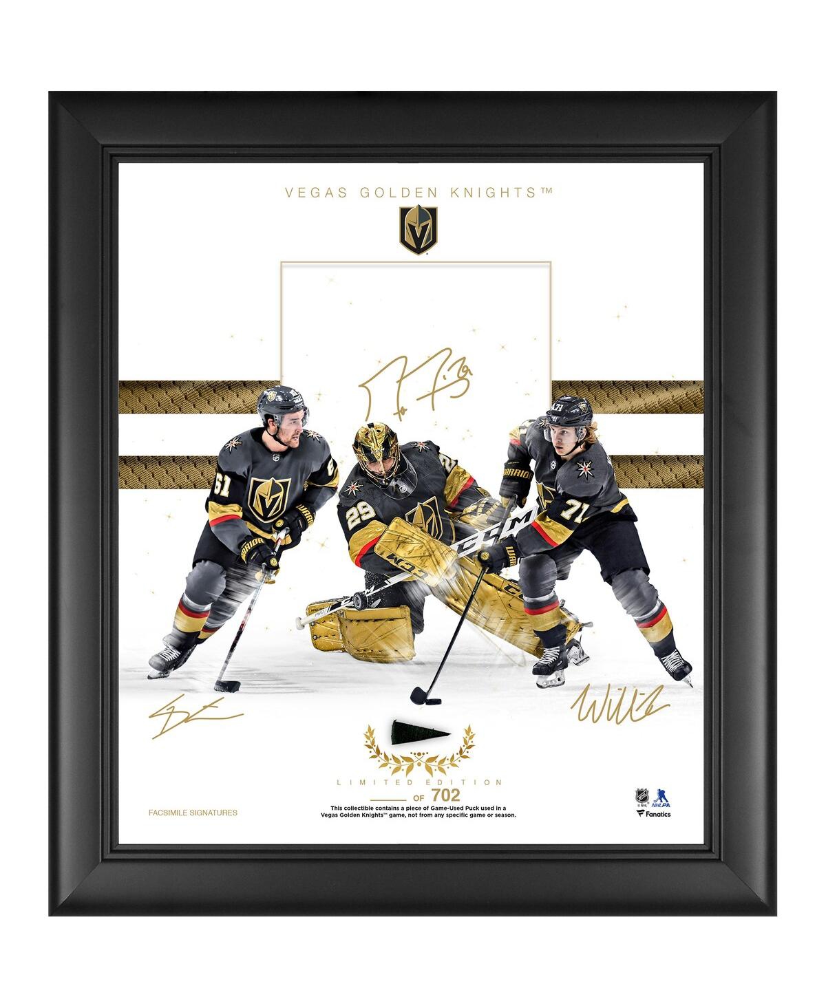 Fanatics Authentic Vegas Golden Knights Framed 15" X 17" Franchise Foundations Collage With A Piece Of Game Used Puck In Black
