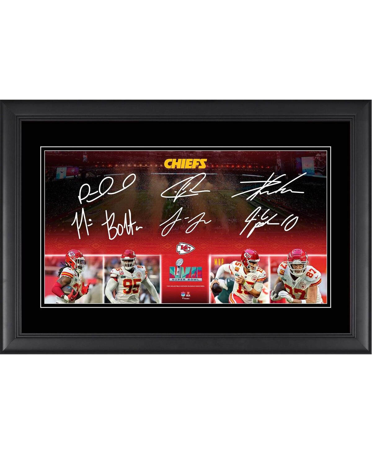Fanatics Authentic Kansas City Chiefs Facsimile Signature Framed 10" X 18" Super Bowl Lvii Champions Panoramic Photogra In Multi