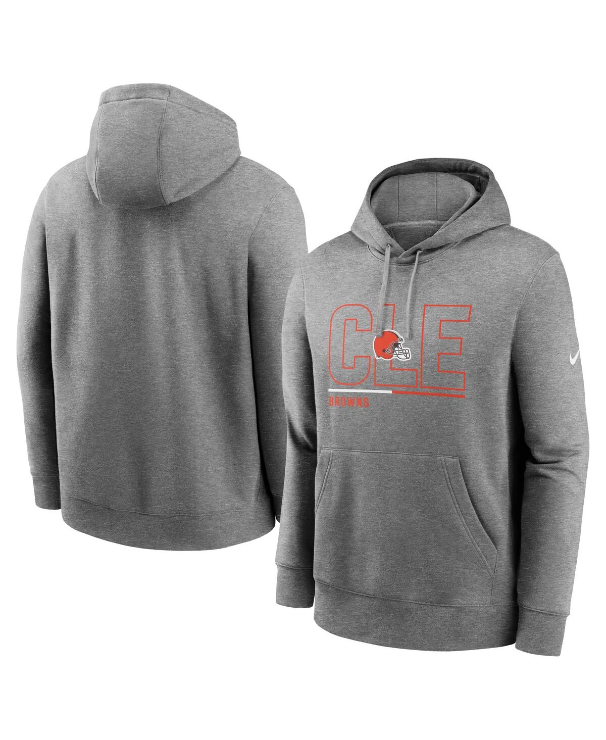 Shop Nike Men's  Heathered Gray Cleveland Browns City Code Club Fleece Pullover Hoodie