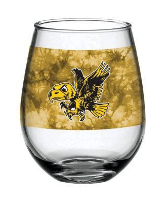 Iowa Hawkeyes 15 Oz Vintage-Like Tie-Dye Stemless Wine Glass