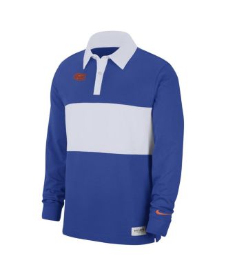 Men's Royal Florida Gators Striped Long Sleeve Polo Shirt