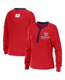 Women's Touch Red Washington Nationals Halftime Back Wrap Top V-Neck T-Shirt Size: Small