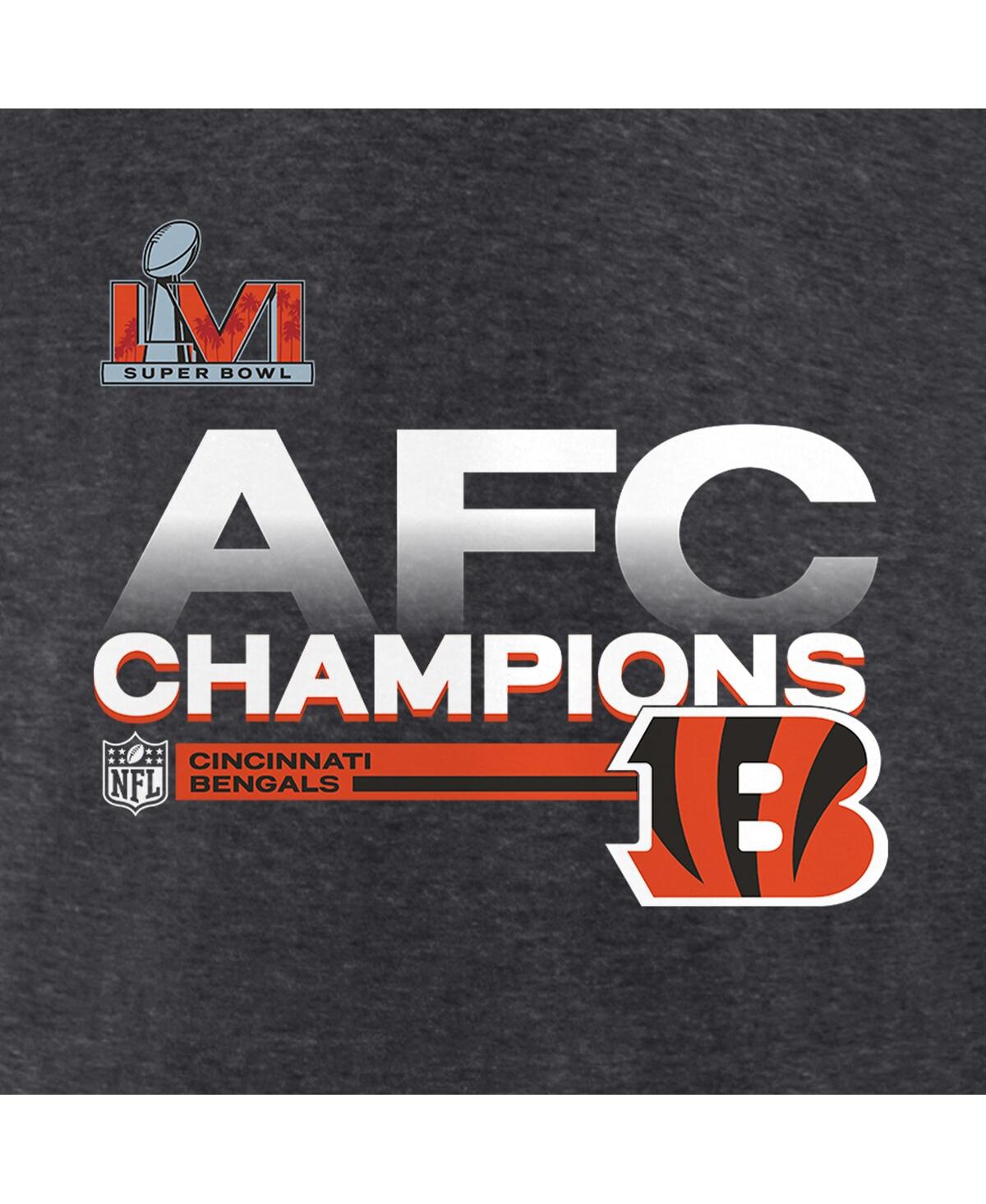 Women's FanaticsCincinnati Bengals 2021 Afc Champions Locker Room Trophy Collection V-Neck T-shirt - Heathered Charcoal