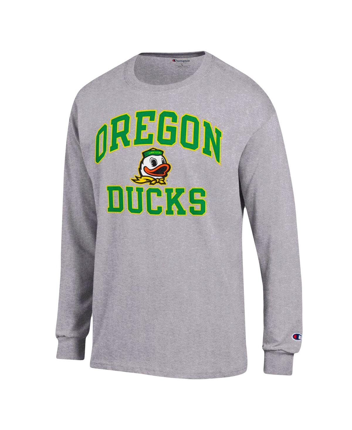 Shop Champion Men's  Heather Gray Oregon Ducks High Motor Long Sleeve T-shirt