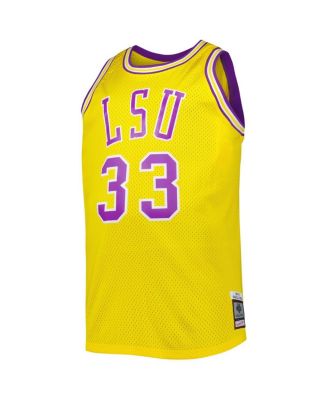 Men's 1990/91 Shaquille O'Neal Gold LSU Tigers Big and Tall Swingman Jersey