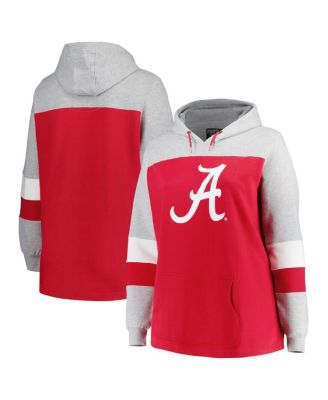 Women's Crimson Alabama Crimson Tide Plus Size Color-Block Pullover Hoodie